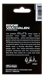 Púas Jim Dunlop Van Halen Evhp03 Set X6 0.6mm Evh White/black Stripes Evh White With Black Stripes .60mm - Imagen 2