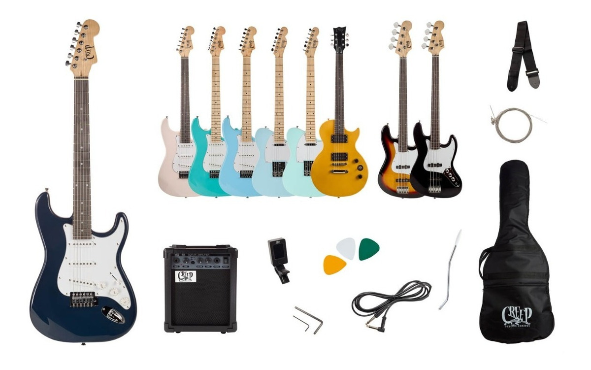 D_645003-MLC46553961132_062021-F.jpg Pack Guitarra Stratocaster Amplificador Afin. Creep Completo - Imagen 1