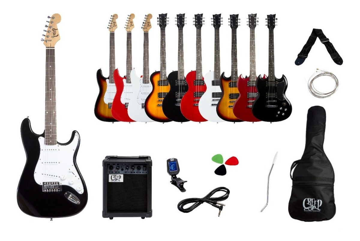 D_654149-MLC41364647967_042020-F.jpg Pack Guitarra Stratocaster Y Amplificador Creep Completo Bk - Imagen 1