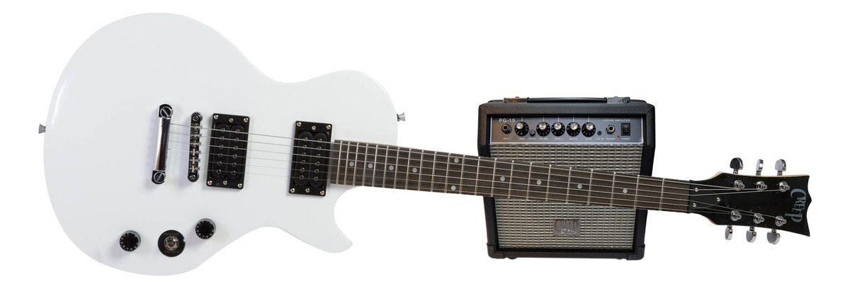 D_658668-MLC80189673177_102024-F.jpg Pack Guitarra Les Paul Y Amplificador Creep 15w Completo Wh - Imagen 1