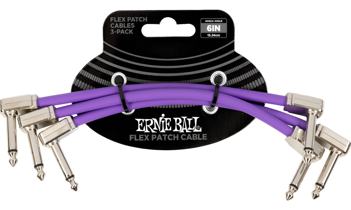 D_689900-MLC88666929090_072025-F.jpg Ernie Ball Pack X3 Cable Interpedal 15 Cm Plug Plano P?rpura - Imagen 1