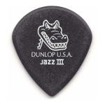 Uñetas Jim Dunlop 571r 1.40 Gator Grip Jazz Iii Bolsa X36u Color Negro
