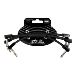 Ernie Ball Pack X3 Cable Interpedal 15 Cm Plug Plano Negro