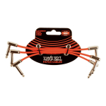 Cable Interped. Ernie Ball Pack X3 6404 Plug Plano 15cm Rojo