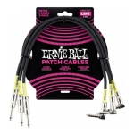 Ernie Ball Pack 3 Cable Instrumento P06076 45 Cm Patch Negro
