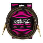 Cable Guitarra Bajo Ernie Ball 6428 Entelado 3 Mt. Marron