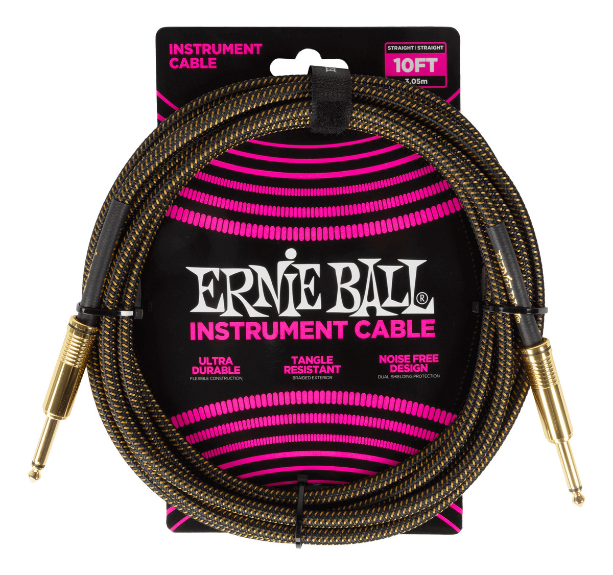 D_798386-MLC77039198203_062024-F.jpg Cable Guitarra Bajo Ernie Ball 6428 Entelado 3 Mt. Marron - Imagen 1