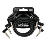 Ernie Ball Pack X3 Cable Interpedal 30 Cm Plug Plano Negro