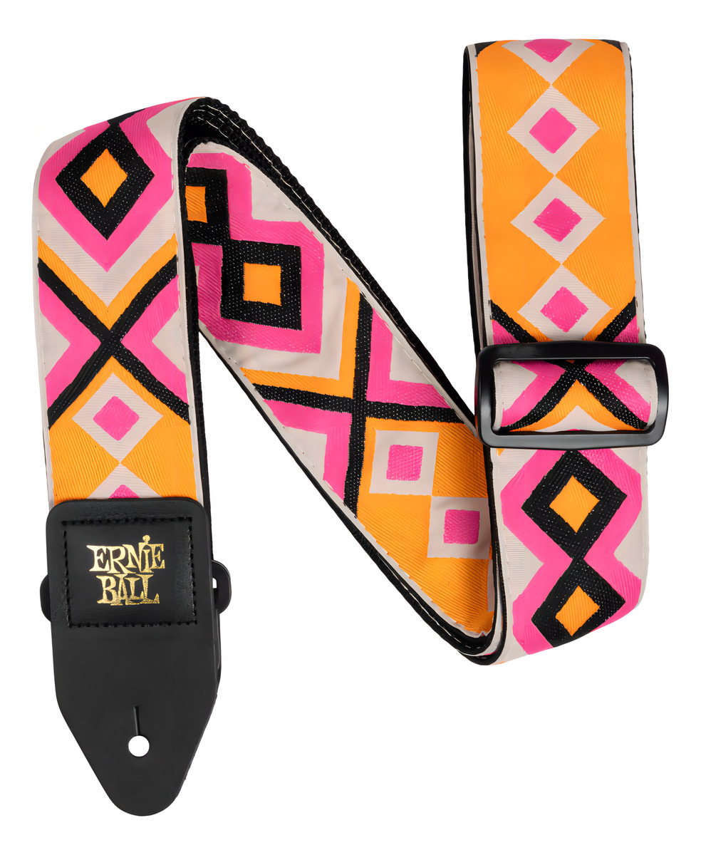 D_834110-MLA99451545762_112025-F.jpg Correa Ernie Ball Jacquard Electric Diamond Naranja, Rosa, Negro, Blanco Geom?trico - Imagen 1