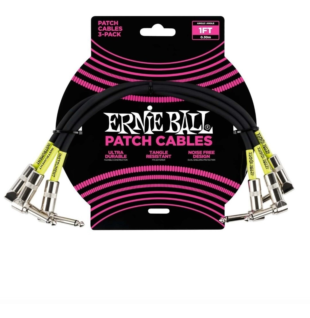 D_839122-MLC47368711165_092021-F.jpg Ernie Ball Pack 3 Cable Instrumento P06075 Patch30 Cm - Imagen 1