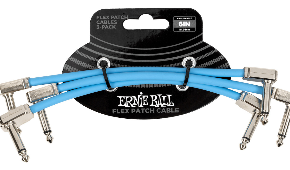 D_852602-MLC82501977470_022025-F.jpg Ernie Ball Pack X3 Cable Interpedal 15 Cm Plug Plano Azul - Imagen 1