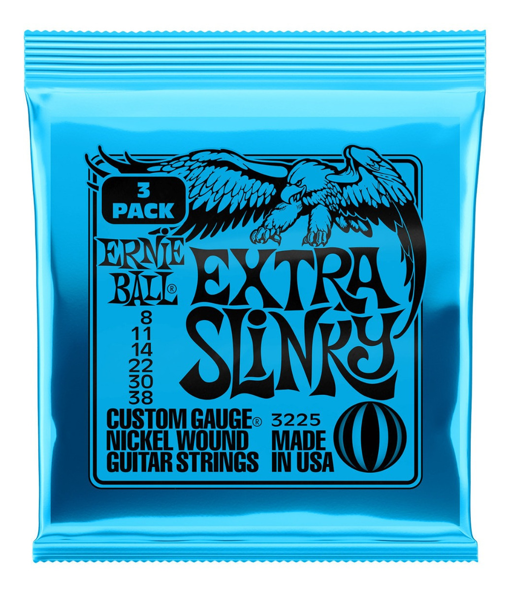 D_858248-MLC52711072490_122022-F.jpg Cuerdas Guitarra Electrica Pack X3 Ernie Ball Extra .008 - Imagen 1