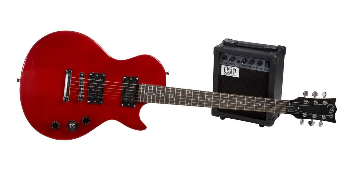 D_863789-MLC51655364302_092022-F.jpg Pack Guitarra Les Paul Y Amplificador Creep Completo Wr - Imagen 1