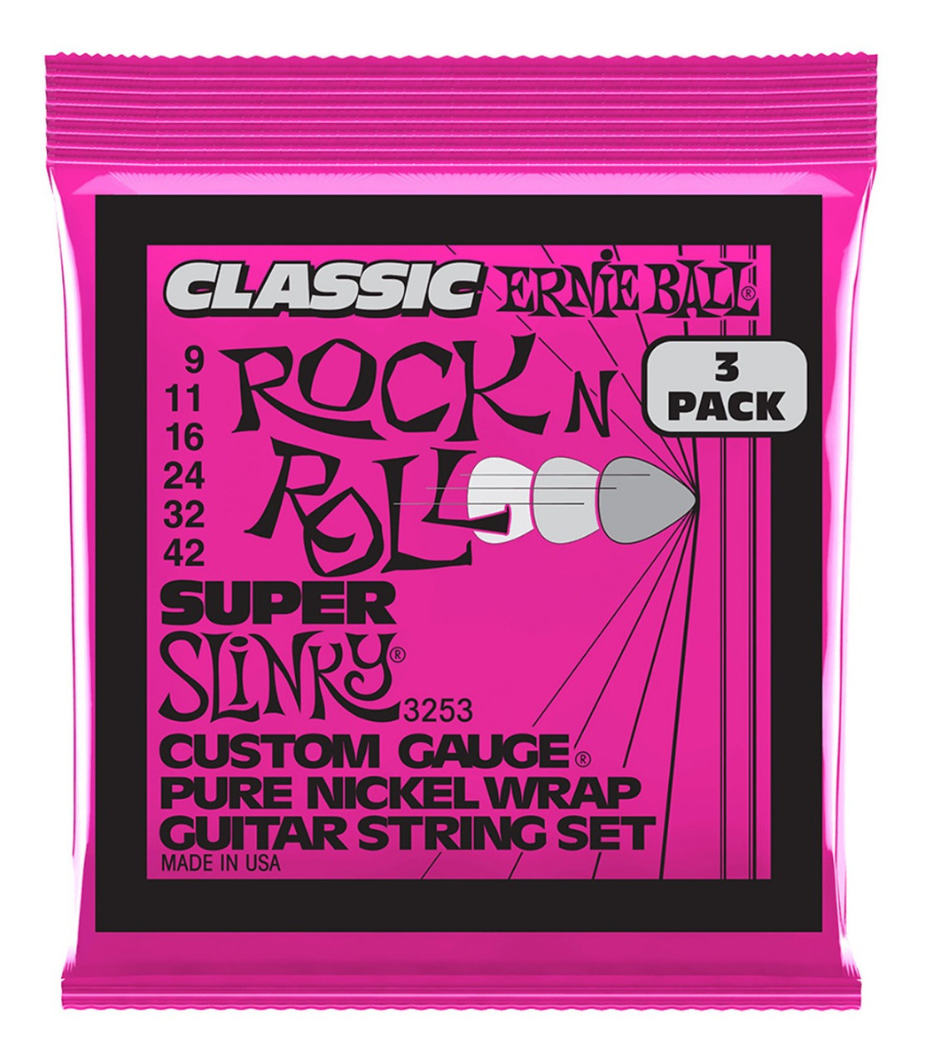 D_868717-MLC52711310909_122022-F.jpg Cuerdas Guitarra Electrica Pack X3 Ernie Ball 3253 .009-.042 - Imagen 1