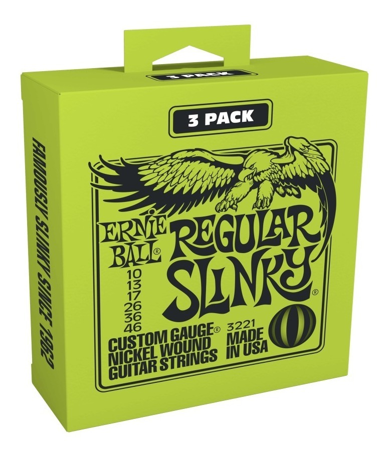 D_881562-MLC47122087457_082021-F.jpg Cuerdas Ernie Ball 3221 Regular Slinky 10-46 Pack 3 Set - Imagen 1