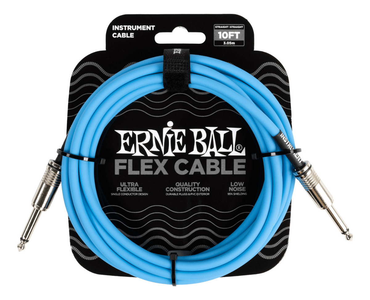 D_889680-MLC73472970222_122023-F.jpg Ernie Ball Cable Para Instrumento P06412 3 Mts Azul Flex - Imagen 1