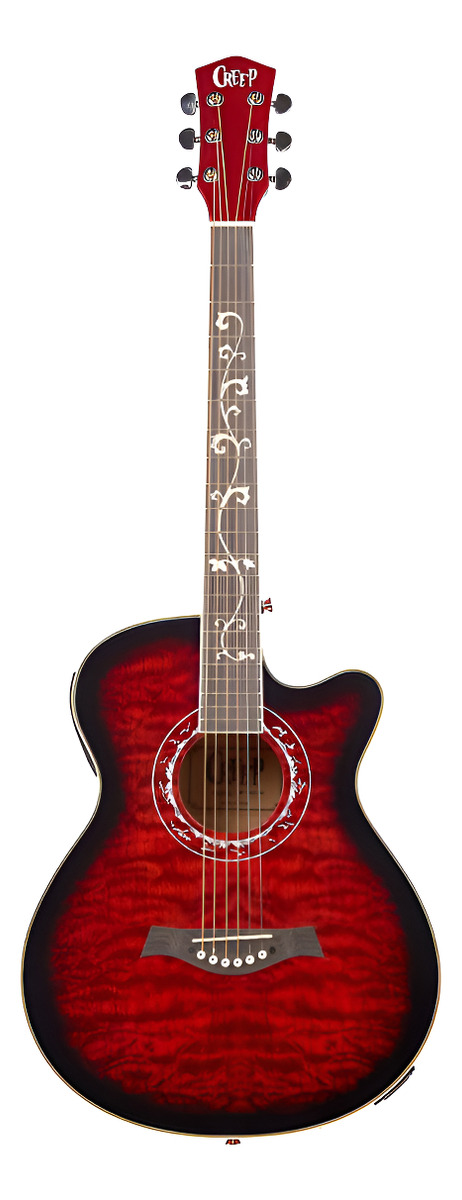 D_926506-MLC92252867044_092025-F.jpg Guitarra Acústica Creep Con Funda Eq 5 Bandas Red C/corte - Imagen 1