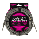 Cable Guitarra Bajo Ernie Ball 6433 Entelado 5,49 Mt. Gris