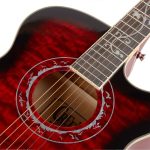 Guitarra Acústica Creep Con Funda Eq 5 Bandas Red C/corte - Imagen 4