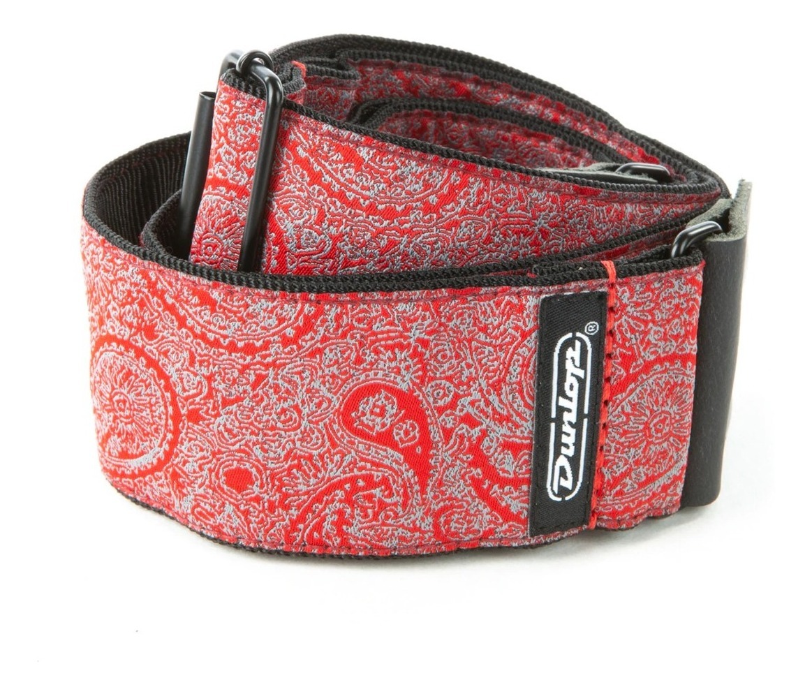 D_991229-MLC44641940058_012021-F.jpg Correa Guitarra/bajo Jim Dunlop D6711 Jacquard Paisley Red - Imagen 1