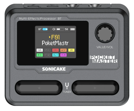 POCKETMASTER1 Sonicake Pocket Master Pedalera Multiefecto Para Guitarra Color Negro - Imagen 1